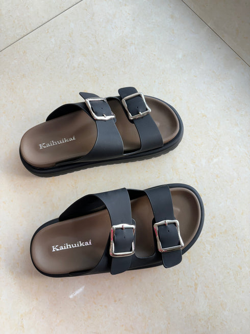Casual Double Adjustable Strap Sliders